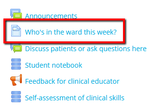 Who's in the ward this week?