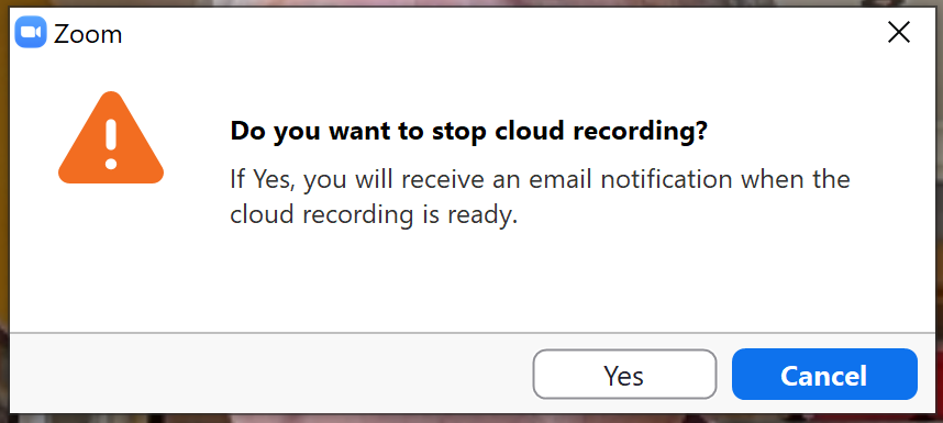 Zoom Stop Cloud Recording