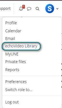 Echovideo location from the name down down menu