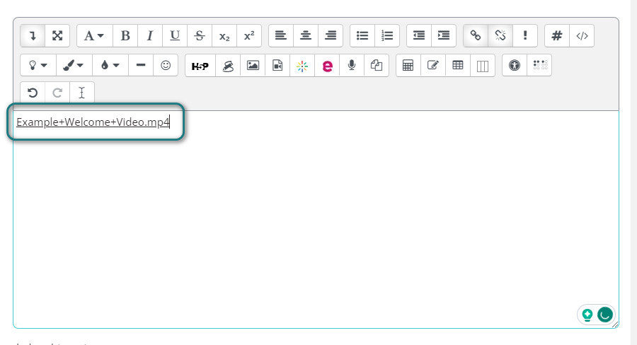 Embed Link in the Online Text Editor