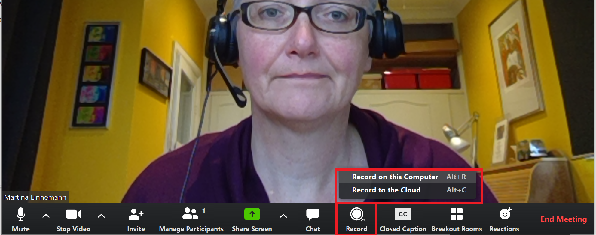 Zoom record option